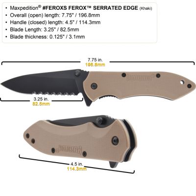 FEROX Folding Knife Serrated Edge